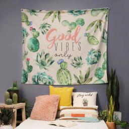 Stratton Home Decor Good Vibes Only Botanical Tapestry Wall Hanging thumbnail 1