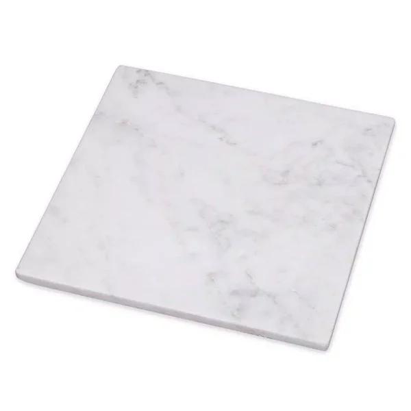 Creative Home 8 in. Natural White Marble Square Serving Board and Trivet