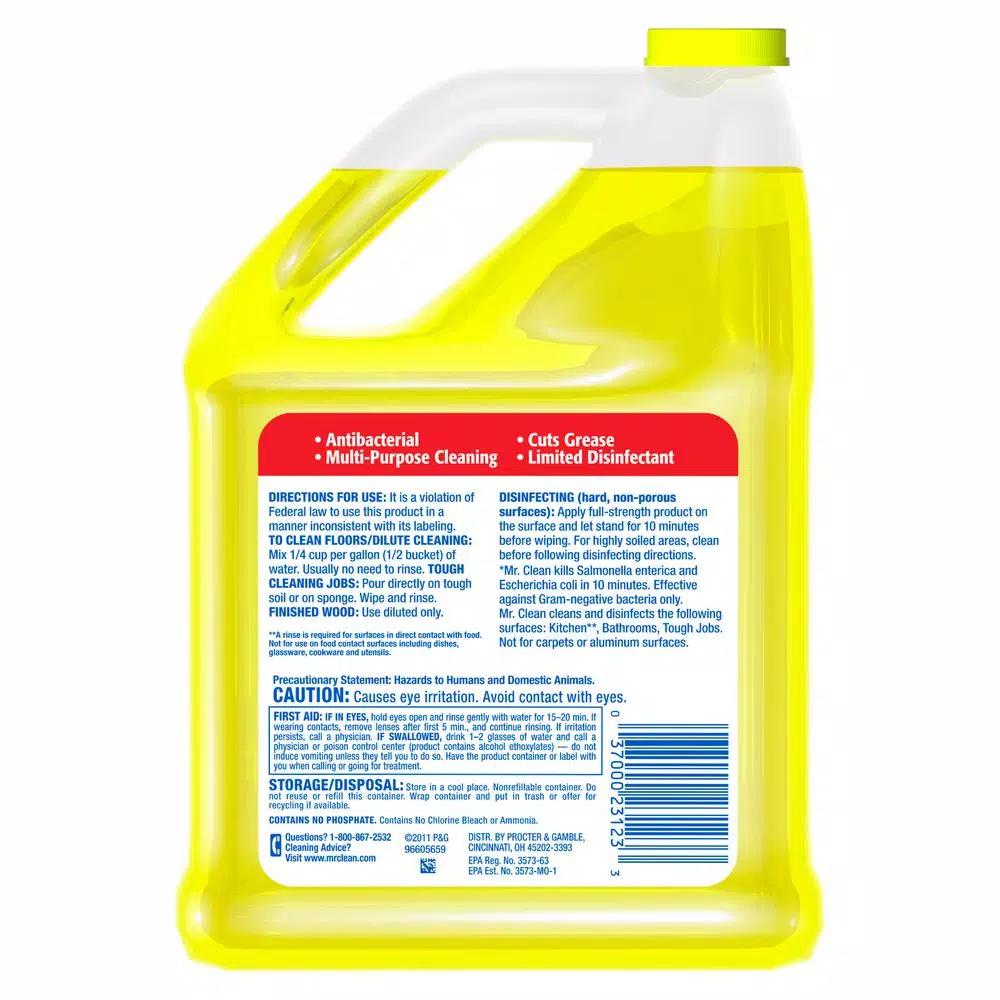 Mr. Clean Antibacterial Multi-Surface Liquid Cleaner, Summer Citrus, 128 oz.