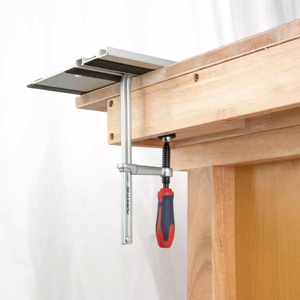 POWERTEC 2-Pack Quick Screw Down Guide Rail Clamps, 5-3/8 in. Opening, 2-3/8 in. Throat Depth