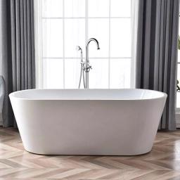 Vanity Art 48 in. Freestanding Single-Handle Claw Foot Tub Faucet with Hand Shower, Polished Chrome thumbnail 3
