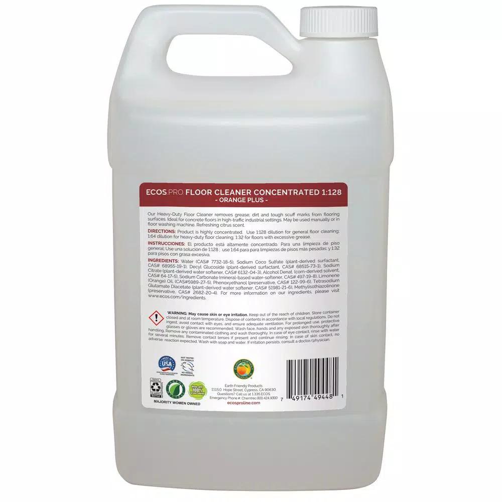 ECOS Pro Orange Plus Heavy-Duty Floor Cleaner Concentrate, 128 oz.