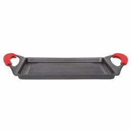 MasterPan 17 in. Cast Aluminum Nonstick Grill Pan, Black thumbnail 2