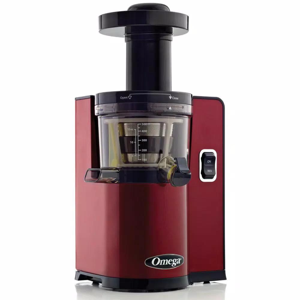 Omega Vertical Slow Speed Masticating Juicer, 150W, Red