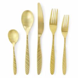 Megachef La Vague 20-Piece Matte Gold Flatware Set, 18/10 Stainless Steel Service for 4 thumbnail 1