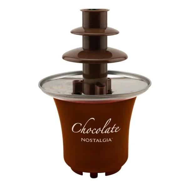 Nostalgia 3-Tier Chocolate Fountain with Auger-Style Flow, 8 oz. Capacity, Brown