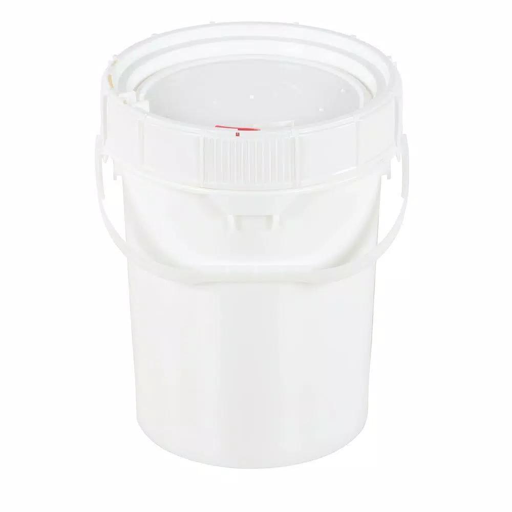 Vestil 5 Gal. White HDPE Plastic Screw Top Pail with Lid