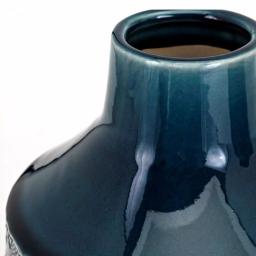 Benjara Athena Glazed Cerulean Blue Ceramic Floral Vases, Set of 3 thumbnail 4