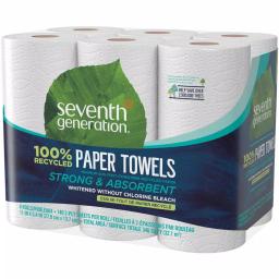 SEVENTH GENERATION Recycled Paper Towels 2-Ply, 11 in. x 5.40 in., 140 Sheets per Roll (6-Pack) thumbnail 2