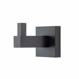 Italia Trieste Single Robe Hook, Matte Black, Solid Brass thumbnail 2