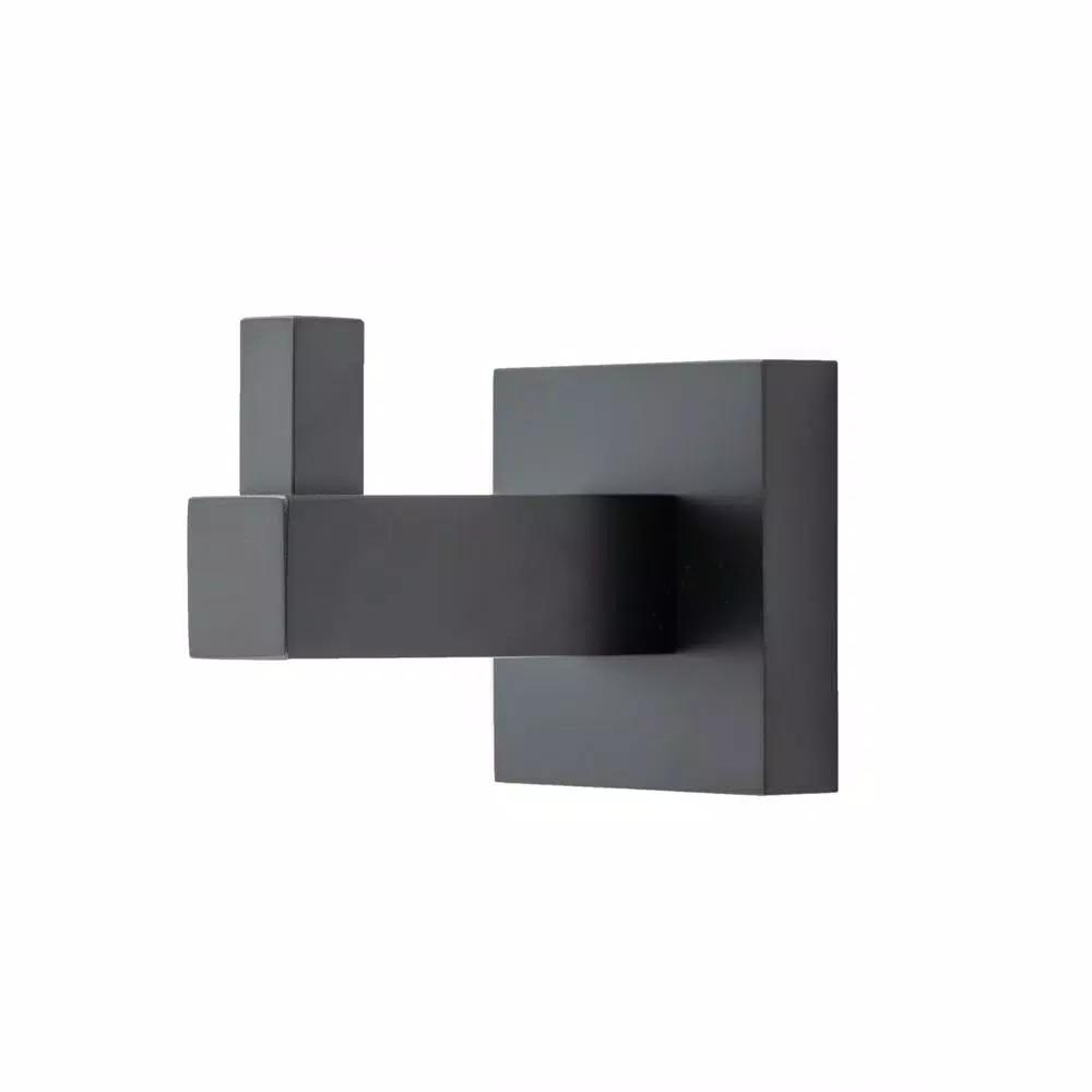 Italia Trieste Single Robe Hook, Matte Black, Solid Brass