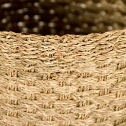 Zentique Hand Woven Cylindrical Seagrass and Palm Leaf Small Decorative Basket with Handles thumbnail 3