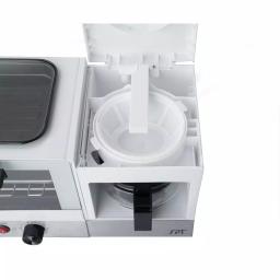SPT 3-in-1 Breakfast Center 1450W Toaster Oven, Coffee Maker, and Griddle - White and Stainless Steel thumbnail 4