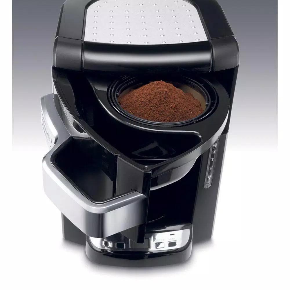 DeLonghi De'Longhi 10-Cup Black Stainless Steel Drip Coffee Maker with Thermal Carafe and Front Access