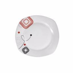 Lorren Home Trends 20-Piece Square Porcelain Dinnerware Set, Service for 4, Shiny Finish with Geometric Design thumbnail 2
