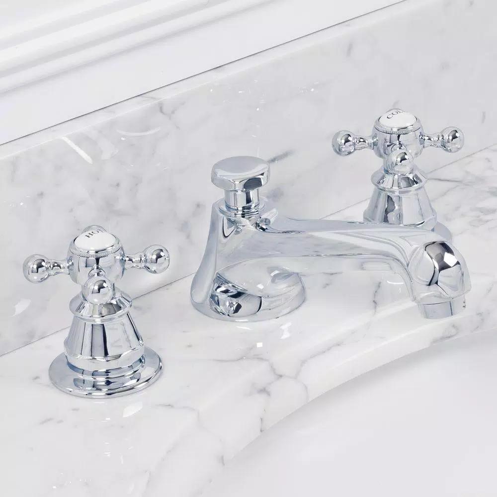 Water Creation Century Classic 8 in. Widespread Bathroom Faucet, Triple Plated Chrome with Pop-Up Drain