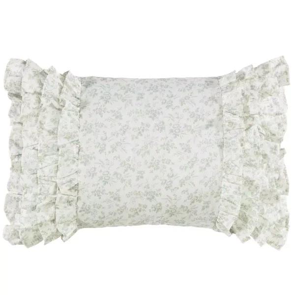 Laura Ashley Harper Jade Green Floral Cotton Throw Pillow, 14 x 20 in.