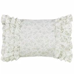 Laura Ashley Harper Jade Green Floral Cotton Throw Pillow, 14 x 20 in. thumbnail 1