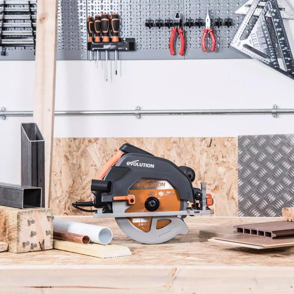 Evolution Power Tools Evolution R185CCS 15 Amp 7-1/4 in. Multi-Material Circular Saw with LED Light and Electric Brake