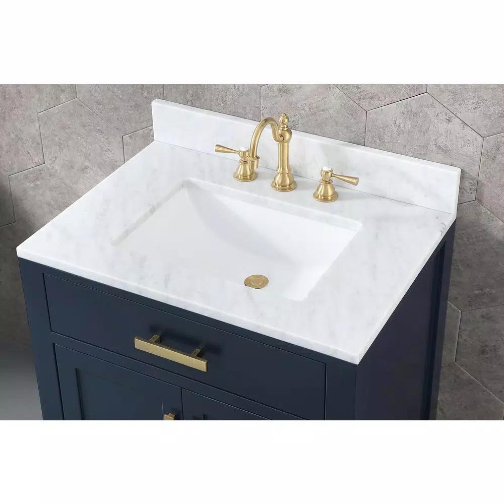 Water Creation 8 in. Widespread High Arc Lavatory Faucet, Satin Brass