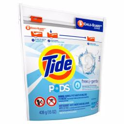 Tide PODS Free and Gentle Unscented Laundry Detergent Pods, 20-Count (6-Pack) thumbnail 2