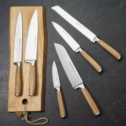 SCHMIDT BROS. 7-Piece Zebra Wood and German Stainless Steel Knife Set with Magnetic Midtown Block thumbnail 3