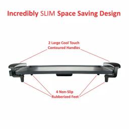 Brentwood Appliances 27 sq. in. Nonstick Electric Griddle with Drip Pan and Temperature Control, Black thumbnail 4