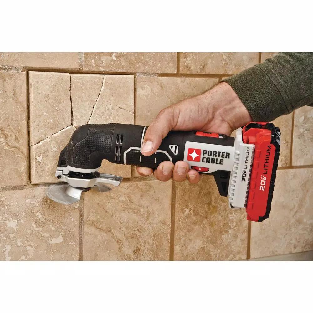 Porter-Cable 20V MAX Cordless Oscillating Multi-Tool Kit with 11-Piece Accessory Set (Tool-Only)