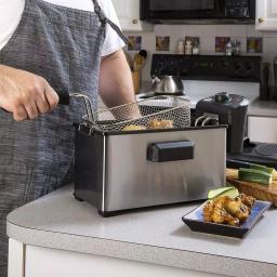 Elite Cuisine Elite 3.5 Qt. Immersion Deep Fryer, 1500W Electric Countertop Fryer with Adjustable Thermostat thumbnail 6