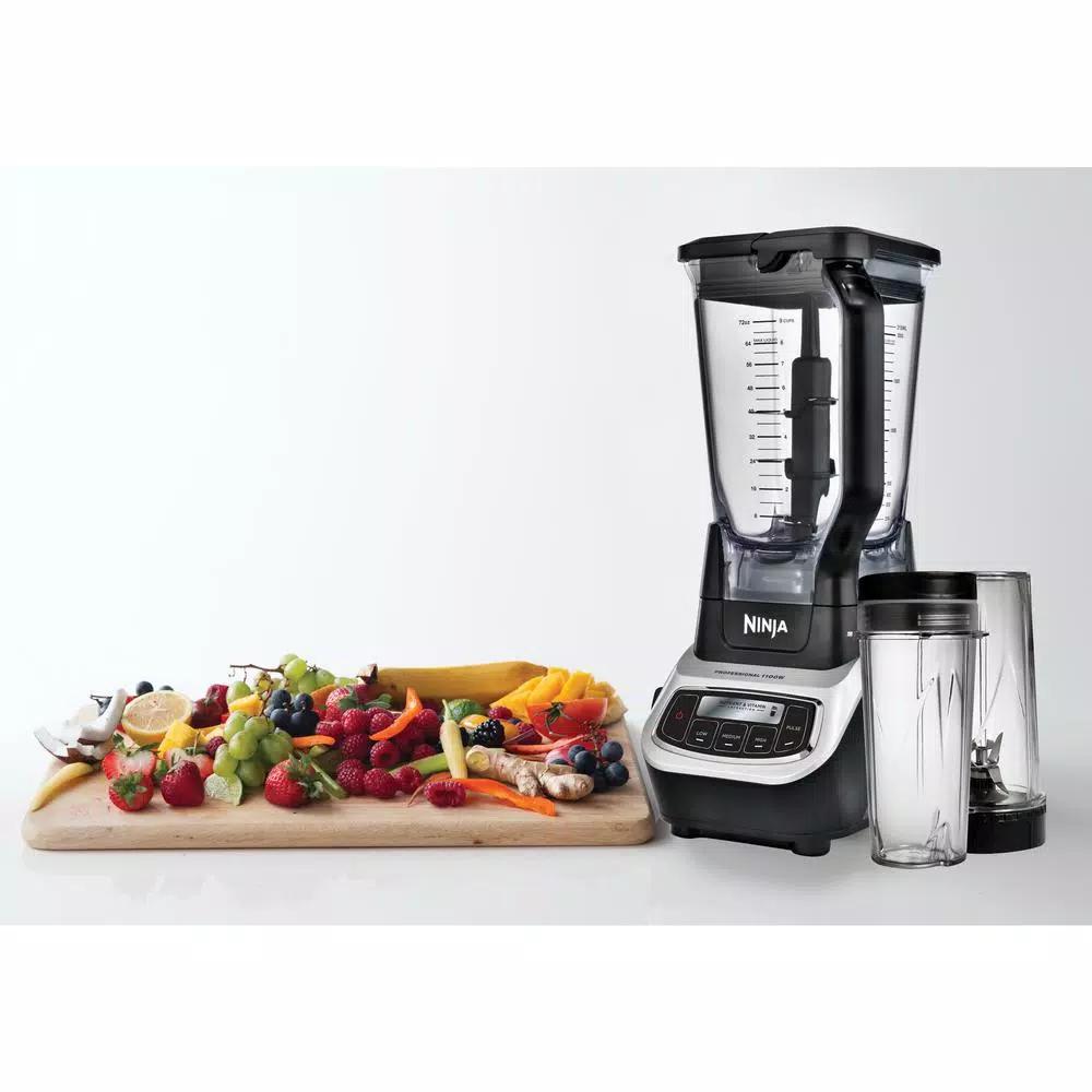 Ninja Professional Blender, 1100W, 5-Speed with 72 oz. Pitcher and 2 Nutri Ninja Cups, Black