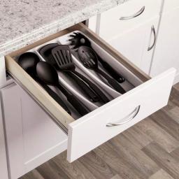 Real Solutions for Real Life White Plastic 6-Compartment Utility Drawer Organizer & Utensil Tray thumbnail 4