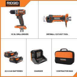 RIDGID 18V Brushless SubCompact 1/2 in. Drill/Driver & Drywall Cut-Out Tool Combo Kit thumbnail 2