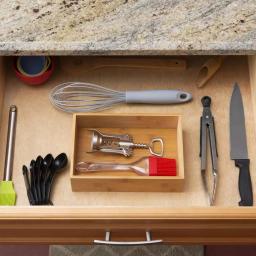 Unbranded Natural Bamboo Drawer Organizer - Rustic Wooden Storage Box for Office, Kitchen, and Bathroom thumbnail 3