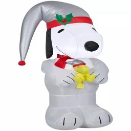 Gemmy 3.5 ft. Peanuts Snoopy and Woodstock Airblown Inflatable with Platinum Accents thumbnail 2