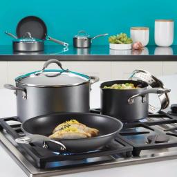 Circulon Elementum 3 Qt. Hard-Anodized Nonstick Covered Multipot with Steamer Insert, Oyster Gray thumbnail 6