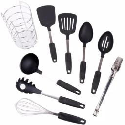Gibson Chef's Better Basics 9-Piece Nylon Kitchen Utensil Set with Wire Caddy thumbnail 1