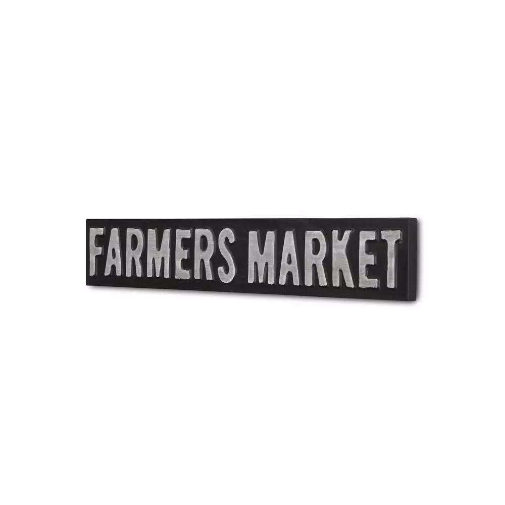 Cheungs Farmers Market Metal Wall Decor - Rustic Farmhouse Style Handcrafted Steel Sign
