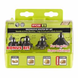 RYOBI 18V ONE+ Cordless Fixed Base Trim Router with 4-Piece Decorative Carbide Bit Set thumbnail 6