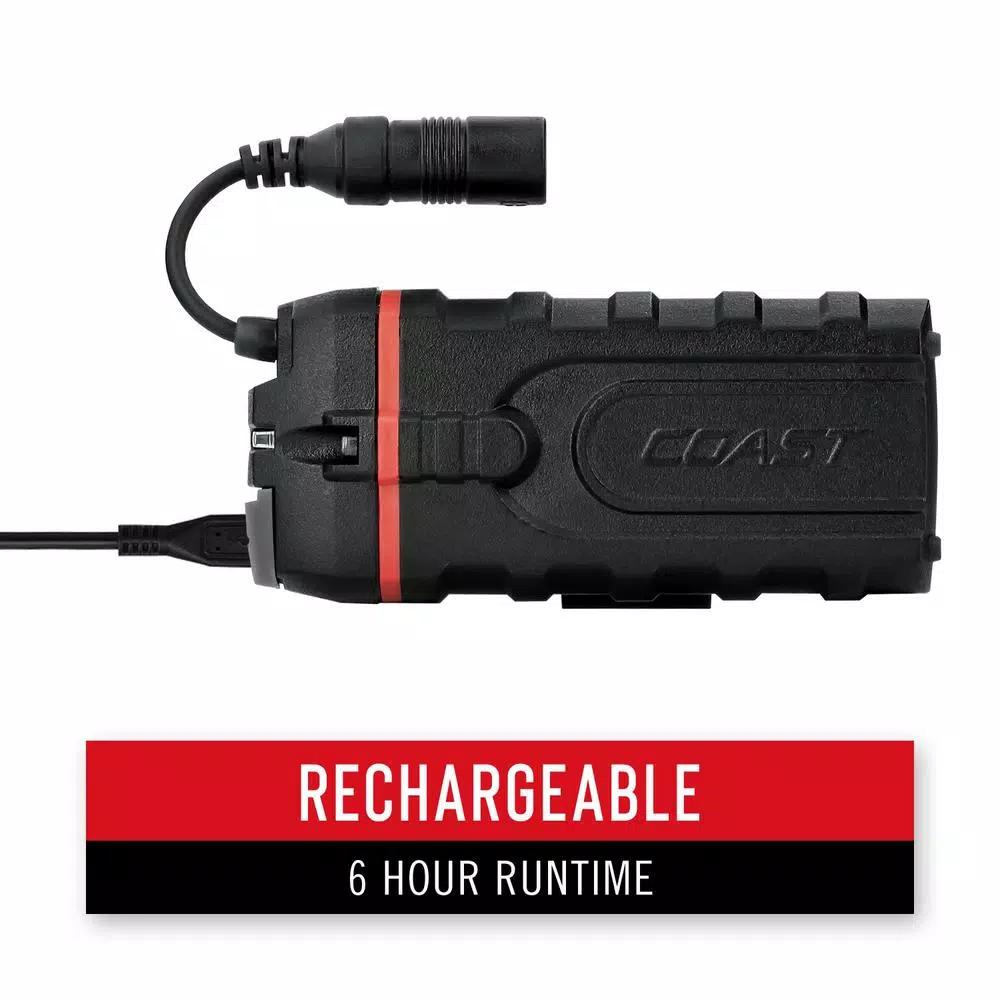 Coast HL8R 800 Lumen Rechargeable LED Headlamp with Twist Focus and Dual Power