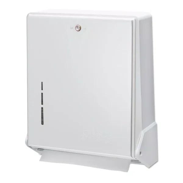 San Jamar White Metal Paper Towel Dispenser for C-Fold and Multifold Towels
