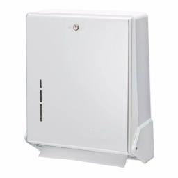 San Jamar White Metal Paper Towel Dispenser for C-Fold and Multifold Towels thumbnail 1