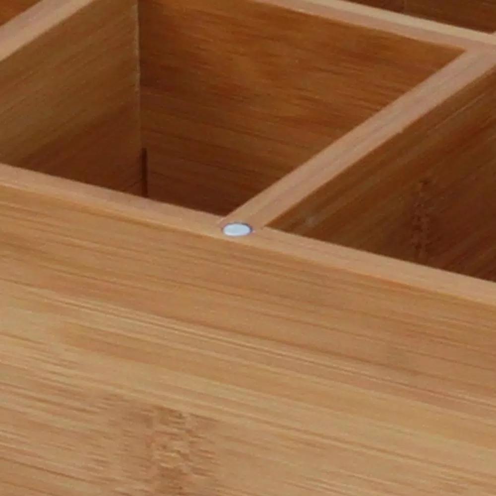 Oceanstar 8-Compartment Bamboo Tea Box with Hinged Acrylic Lid