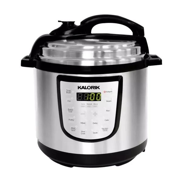 KALORIK 6 Qt. Stainless Steel Digital Multi-Cooker, Electric Pressure Cooker, Slow Cooker, and Rice Cooker