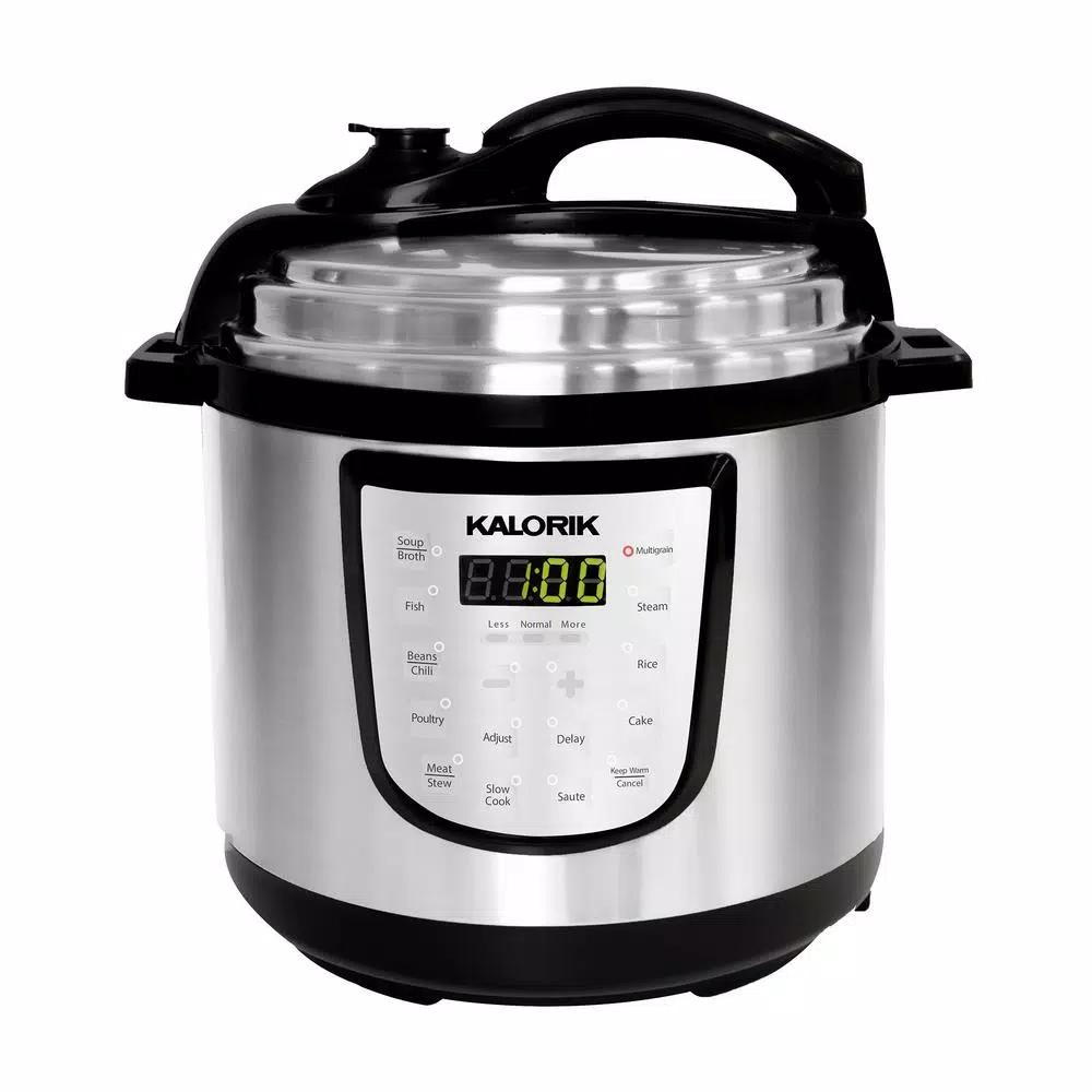 KALORIK 6 Qt. Stainless Steel Digital Multi-Cooker, Electric Pressure Cooker, Slow Cooker, and Rice Cooker