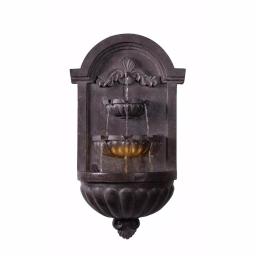 Kenroy Home San Pablo Resin Wall Fountain with LED Light, Plum Bronze, 35-inch thumbnail 1