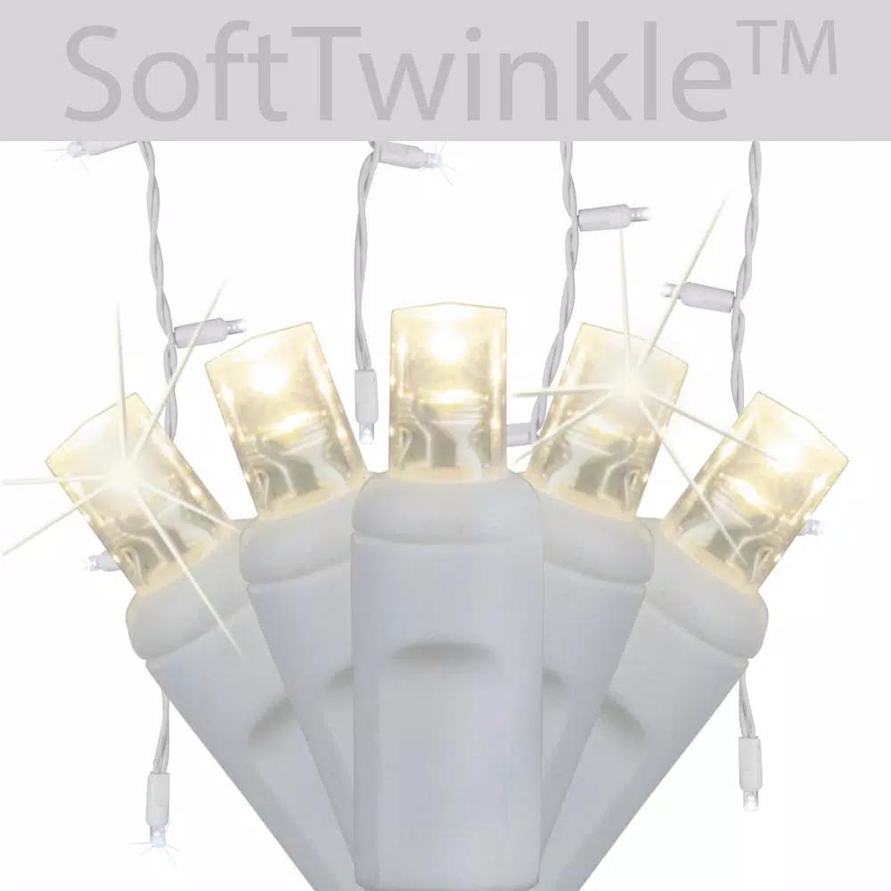 Wintergreen Lighting SoftTwinkle 7 ft. 70-Light LED Warm White Icicle Lights