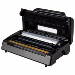 Nesco Deluxe Vacuum Sealer, 130W Double Vacuum Pump with Bag Cutter and Roll Storage, Black and Silver thumbnail 2