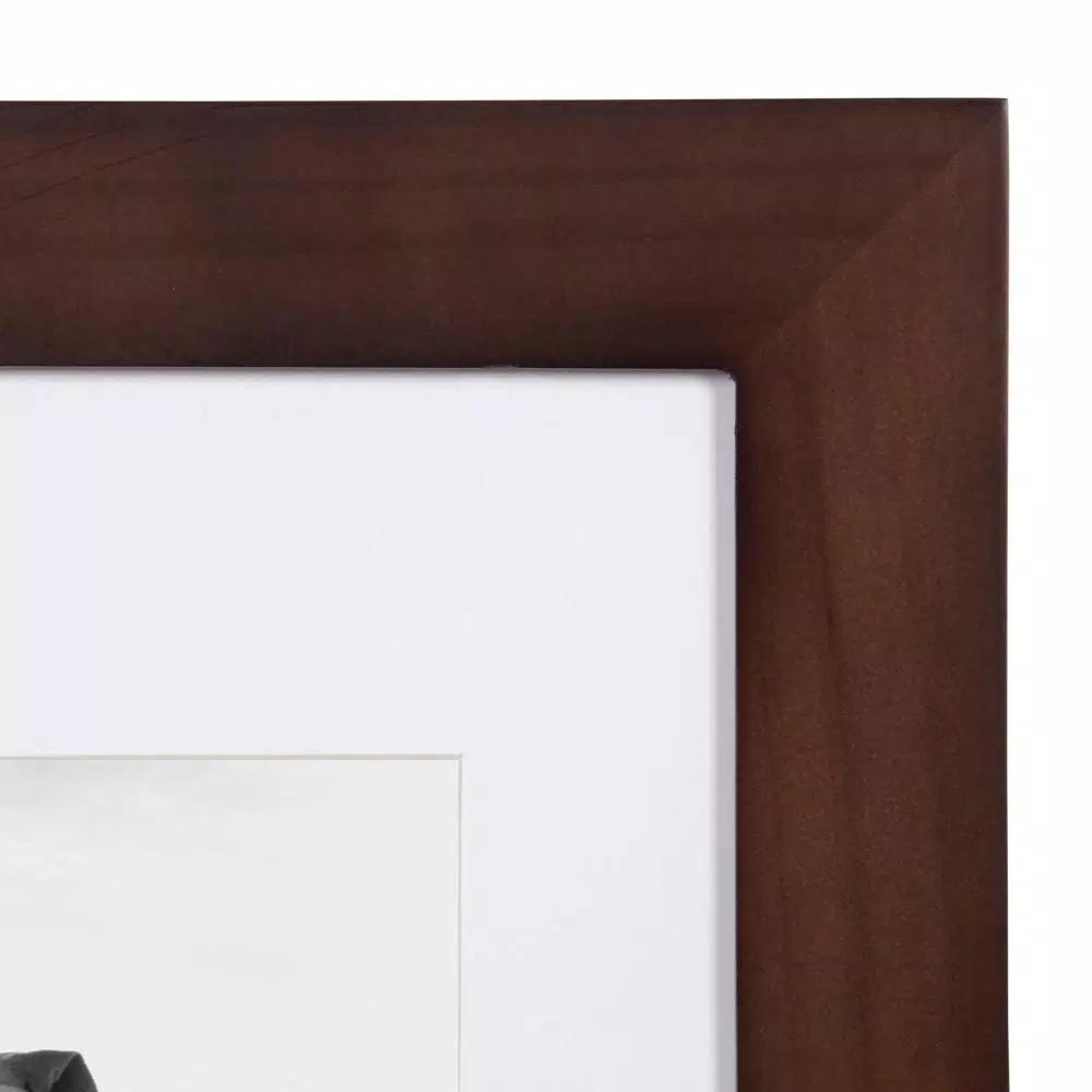 DesignOvation Museum Collection 11x14 Walnut Brown Picture Frame Set, Matted to 8x10, Pack of 4
