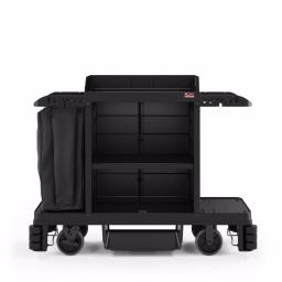 Suncast Commercial Housekeeping Plastic Cleaning Cart with Laundry Bag and Tool Storage thumbnail 2