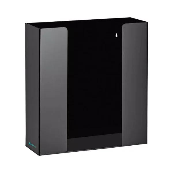 AdirMed Double Box Acrylic Glove Dispenser - Black Wall Mount